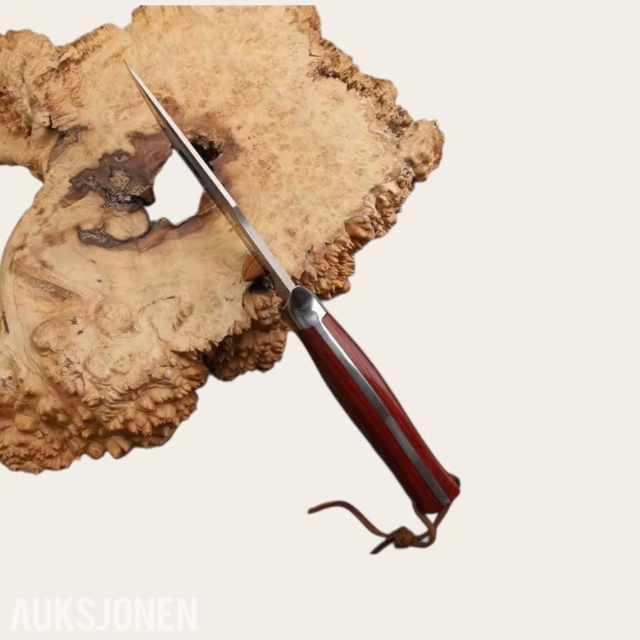 48 TIMERS AUKSJON - Damaskus Jaktkniv + Slipestein
